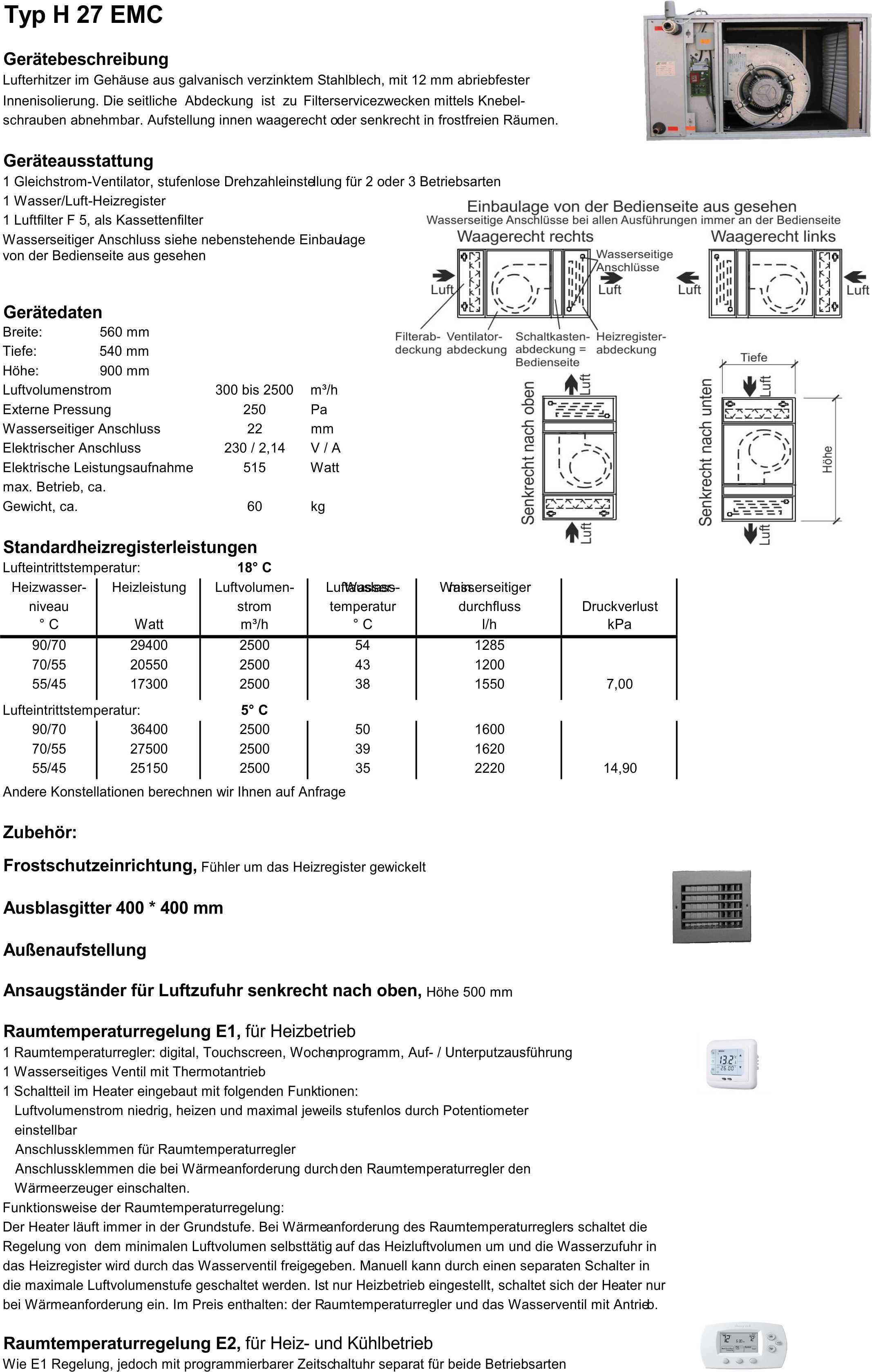 Typenblatt Heater H-11DC